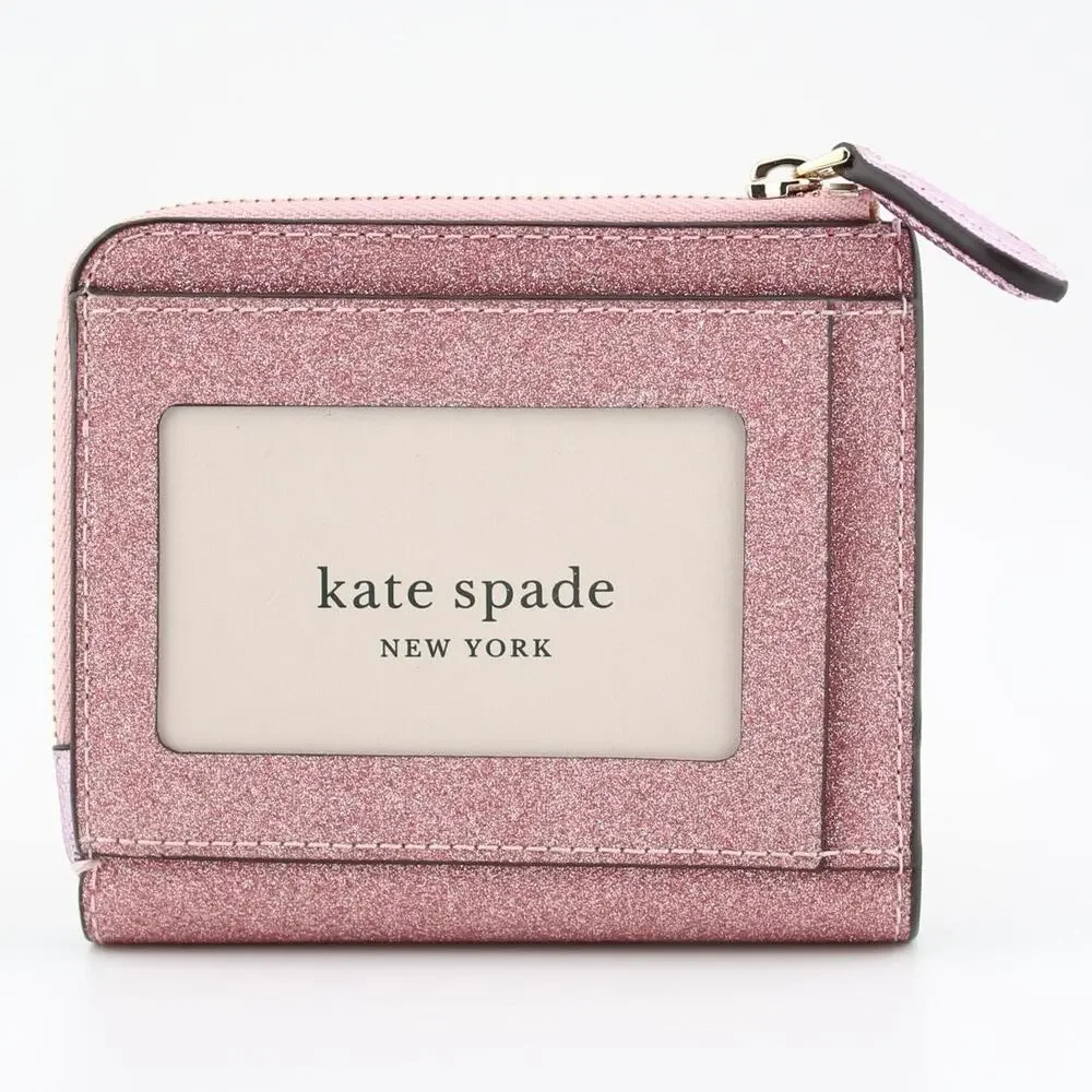 Kate Spade Glittery Pink Zip Wallet Pre-owned - Picture 2 of 7